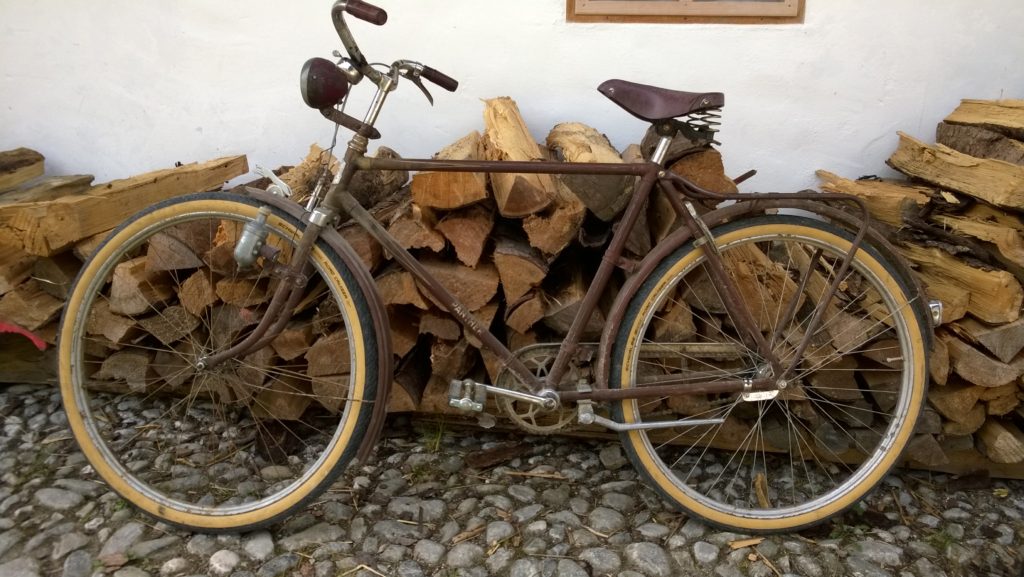 Radl vor Holz
